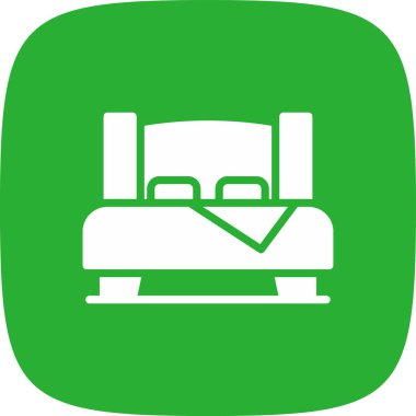 Çift Yatak Simgesi, Vektör İllüstrasyonu