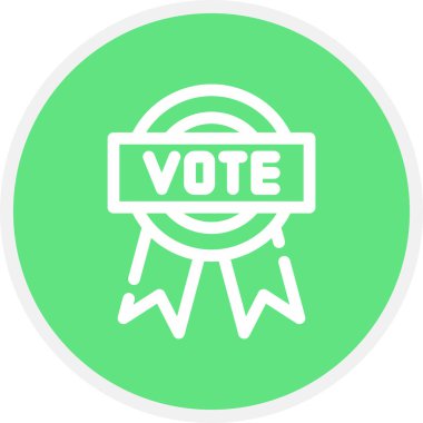 Madalya Çizgisi Çemberi Basit Simge, Vektör İllüstrasyonu