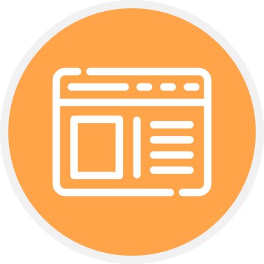 Tarayıcı Satırı Çemberi Basit Simge, Vektör Resimleri