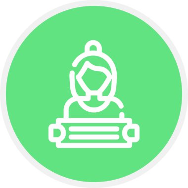 Billboard Man Satır Çemberi Basit Simge, Vektör Resimleri