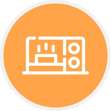 Mikrodalga Hattı Çemberi Basit Simge, Vektör Resimleri