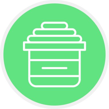 Krem Çizgisi Çemberi Basit Simge, Vektör İllüstrasyonu