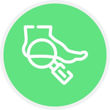 Ayak Çizgisi Çemberi Basit Simge, Vektör İllüstrasyonu