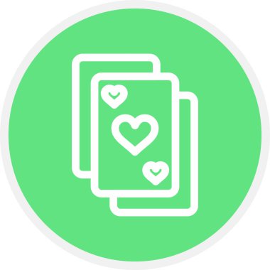 Kart Satırı Çemberi Basit Simge, Vektör Resimleri Oynanıyor