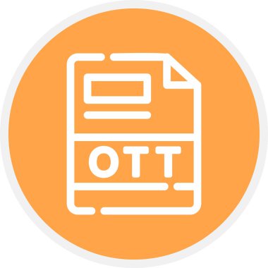 OTT Satır Çemberi Basit Simge, Vektör Resimleri