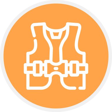 Life Jacket Line Circle Basit Simge, Vektör Resimleri