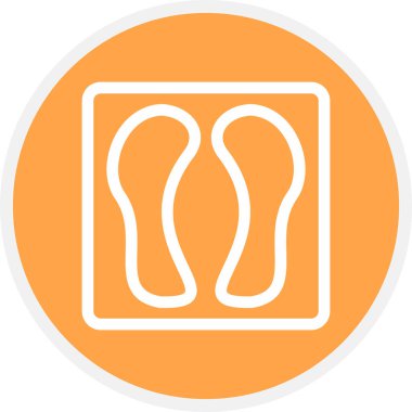 Ayak Yazdırma Çizgisi Çemberi Basit Simge, Vektör Resimleri