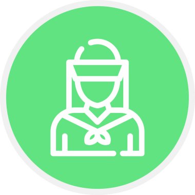 Sailor Line Circle Basit Simge, Vektör İllüstrasyonu