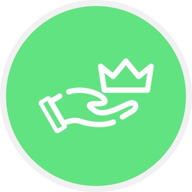 Kazanan Satır Çemberi Basit Simge, Vektör İllüstrasyonu