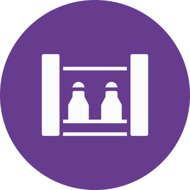 Şişe Rafı Simgesi, Vektör İllüstrasyonu