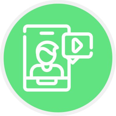 Çevrimiçi Eğitim Çizgisi Çemberi Basit Simge, Vektör İllüstrasyonu