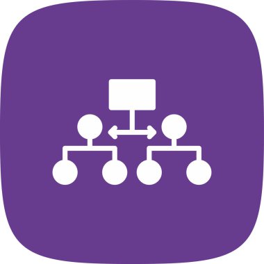 Etiketli Hiyerarşi Basit Simge, Vektör İllüstrasyonu