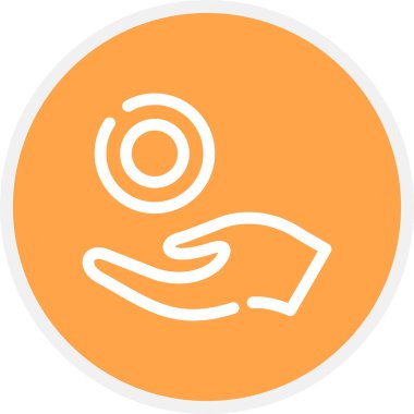 Zakat Satır Çemberi Basit Simge, Vektör İllüstrasyonu