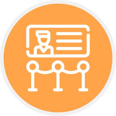 Sergi Satırı Çemberi Basit Simge, Vektör Resimleri