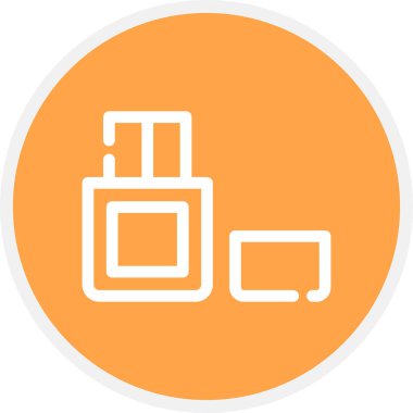 Flash Drive Satır Çemberi Basit Simge, Vektör Resimleri