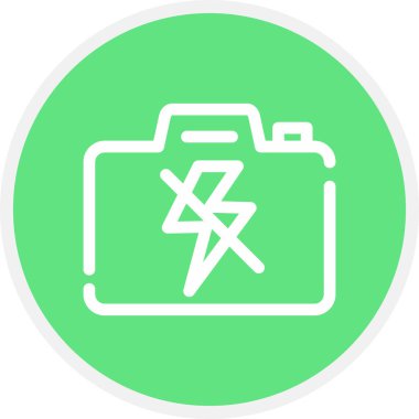 Flaş Satır Çemberi Yok Basit Simge, Vektör İllüstrasyonu