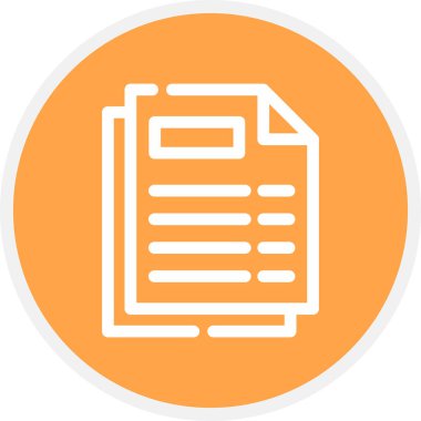 Belge Satırı Çemberi Basit Simge, Vektör Resimleri