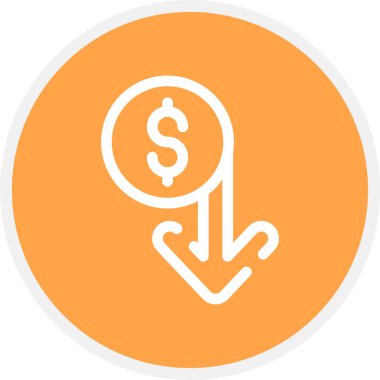 Büyük Harçlık Azaltma Çizgisi Çemberi Basit Simge, Vektör İllüstrasyonu