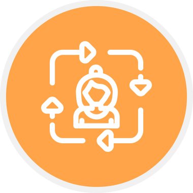 İş Döndürme Çizgisi Çemberi Basit Simge, Vektör Resimleri