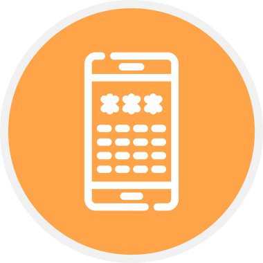 Pin Kod Satırı Çemberi Basit Simge, Vektör Resimleri