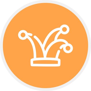 Jester Satır Çemberi Basit Simge, Vektör İllüstrasyonu