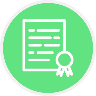 Sertifika Satırı Çemberi Basit Simge, Vektör Resimleri