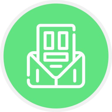 Haber Satırı Çemberi Basit Simge, Vektör İllüstrasyonu