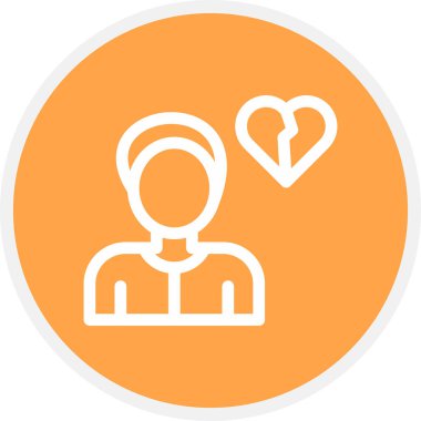 Tek Hat Çemberi Basit Simge, Vektör İllüstrasyonu