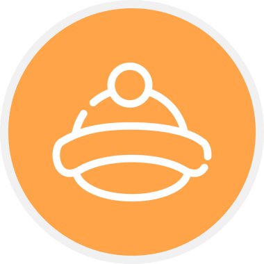 Santa Hat Çizgisi Çemberi Basit Simge, Vektör Resimleri