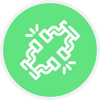 Kırık Kablo Hattı Çemberi Basit Simge, Vektör Resimleri