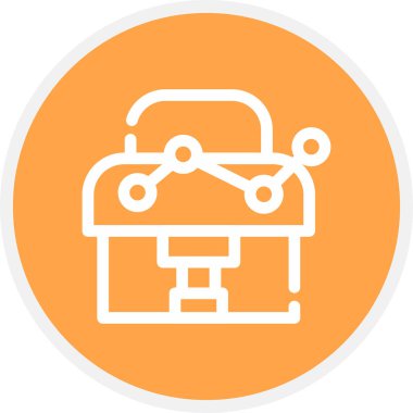 İş Geliştirme Hattı Çemberi Basit Simge, Vektör İllüstrasyonu