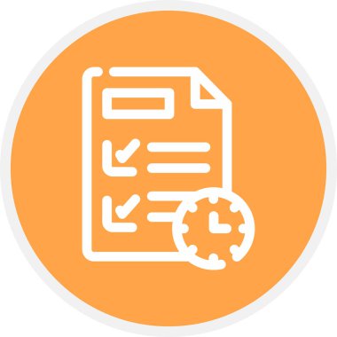 Planlama Çizgisi Çemberi Basit Simge, Vektör İllüstrasyonu