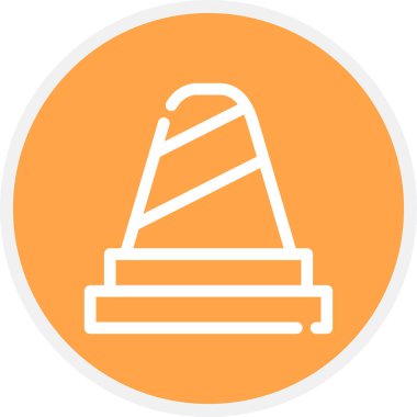 Koni Çizgisi Çemberi Basit Simge, Vektör İllüstrasyonu