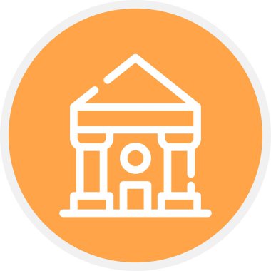 Adliye Satırı Çemberi Basit Simge, Vektör İllüstrasyonu