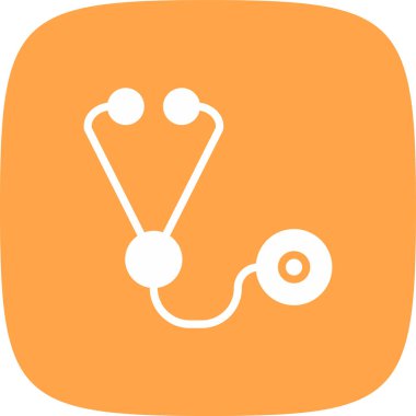 Stetoskop basit simgesi, vektör çizim