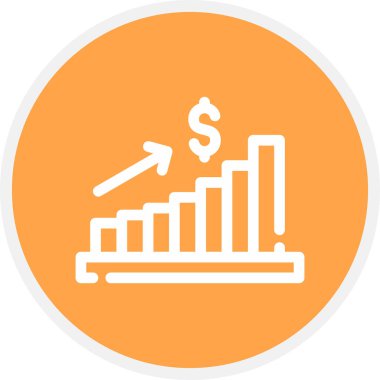 Büyüme Çizgisi Çemberi Basit Simge, Vektör Resimleri