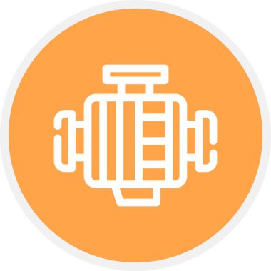 Araba Motor Hattı Çemberi Basit Simge, Vektör Resimleri