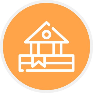 Fakülte Satırı Çemberi Basit Simge, Vektör İllüstrasyonu