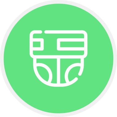 Çocuk bezi Çizgisi Çemberi Basit Simge, Vektör İllüstrasyonu