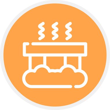 Duman Hattı Çemberi Basit Simge, Vektör Resimleri