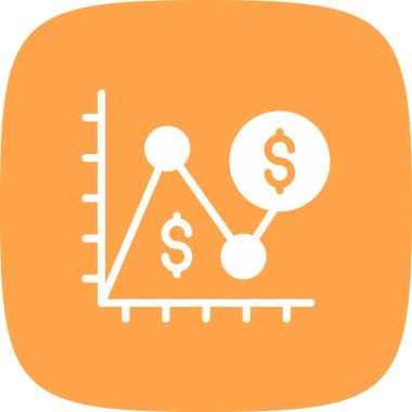 Ortalama Dolar Satışı Basit Simge, Vektör İllüstrasyonu