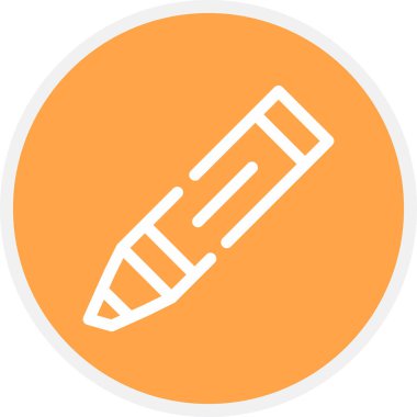 İşaretleyici Satırı Çemberi Basit Simge, Vektör İllüstrasyonu