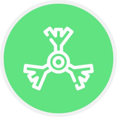 Kar Tanesi Çizgisi Çemberi Basit Simge, Vektör Resimleri