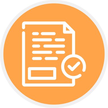 Kabul Satırı Çemberi Basit Simge, Vektör İllüstrasyonu