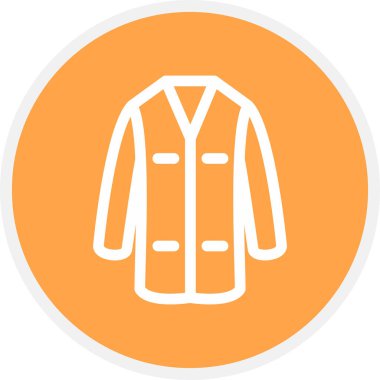 Laboratuvar Önlüğü Çizgisi Çemberi Basit Simge, Vektör Resimleri