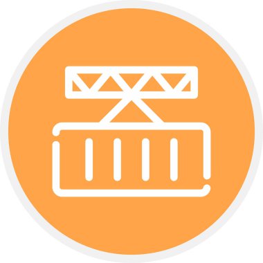 Turna Çizgisi Çemberi Basit Simge, Vektör İllüstrasyonu