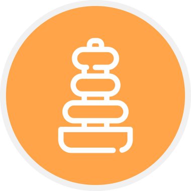 Halkalar Çizgisi Çemberi Basit Simge, Vektör İllüstrasyonu