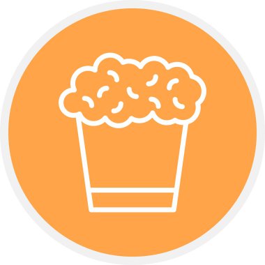 Patlamış mısır Hattı Çemberi Basit Simge, Vektör İllüstrasyonu