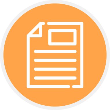 Belge Satırı Çemberi Basit Simge, Vektör Resimleri