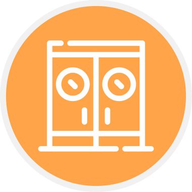 Gece kulübü Satırı Çemberi Basit Simge, Vektör İllüstrasyonu